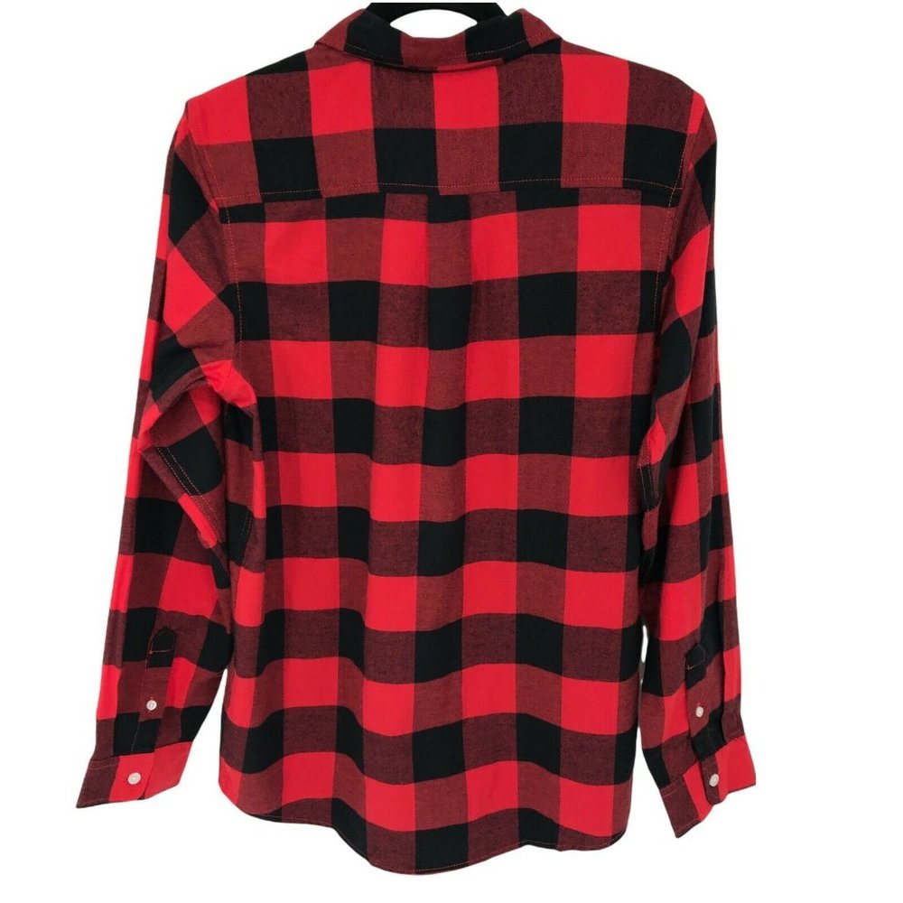Cat & Jack Boys Checkered Flannel Casual Red Button Up Shirt  - Choose Size - Picture 2 of 11